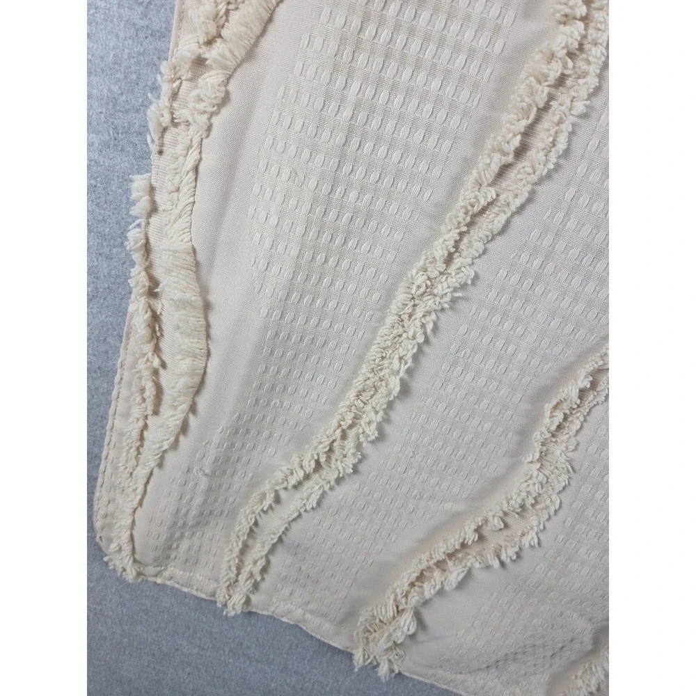 Koolaburra by UGG Standard‎ Pillow Sham Set Beige Shag Ruffle Textured Zip Boho